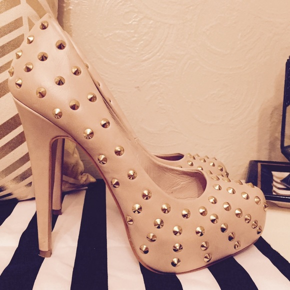 Aldo Studded Spike Heel Beige