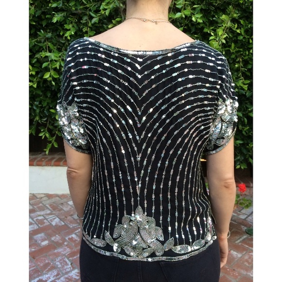 Vintage Silver Sequined Top - Picture 3 of 3