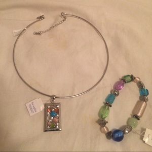 Colorful necklace w/ matching bracelet