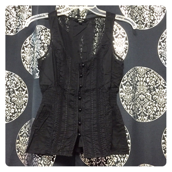 SOLD!! Black sheer sleeveless Express top - Picture 1 of 1