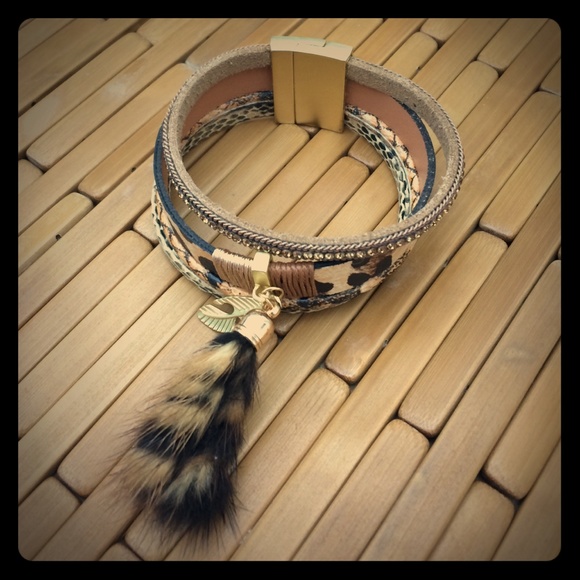 Tribal bling magnetic multiple wrap bracelet