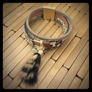 Tribal bling magnetic multiple wrap bracelet