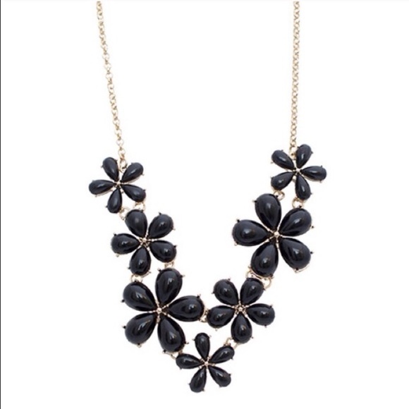 Tanya Kara Jewelry - Black Flower Necklace Tanya Kara Jewelry - Black Flower Necklace