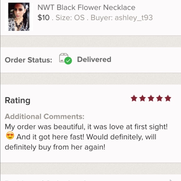 Tanya Kara Jewelry - Black Flower Necklace Tanya Kara Jewelry - Black Flower Necklace
