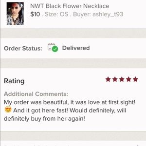 Tanya Kara Jewelry - Black Flower Necklace Tanya Kara Jewelry - Black Flower Necklace