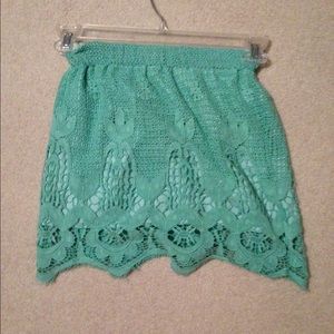 Light blue skirt with lace overlay