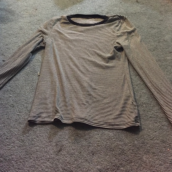 Old Navy Tops - black and white striped long sleeved shirt