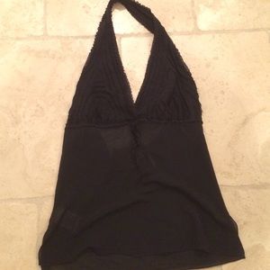 Silk black halter top
