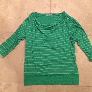 Green and white striped shirt