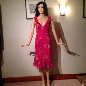 Pink floral party dress