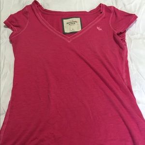 Fuschia Abercrombie V neck t shirt