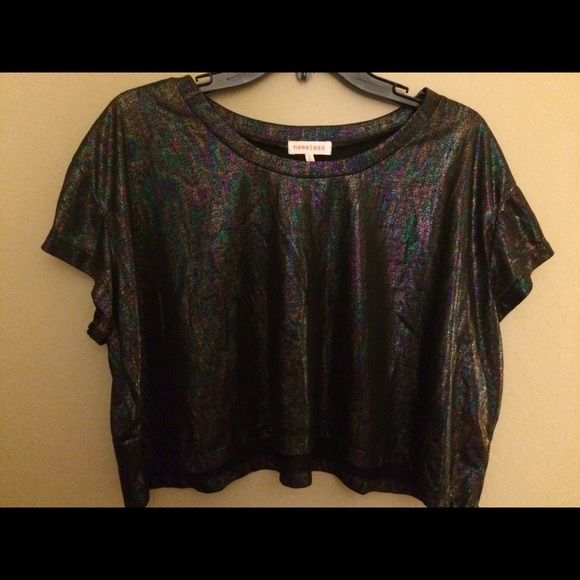 Metallic/Holographic/Oil Spill/Iridescent Crop Top