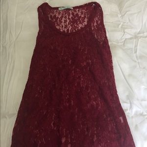 Maroon Lace Tanktop Maurices