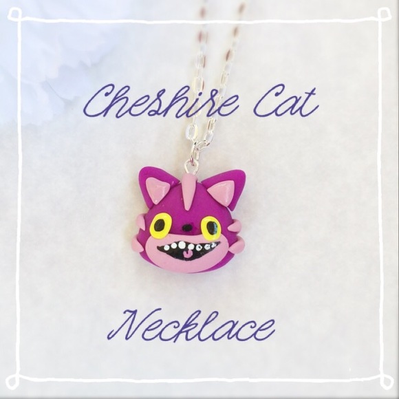 Cheshire Cat Alice in Wonderland Necklace Kawaii