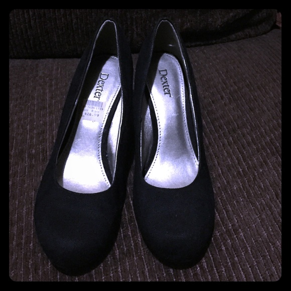 Black suede wedges