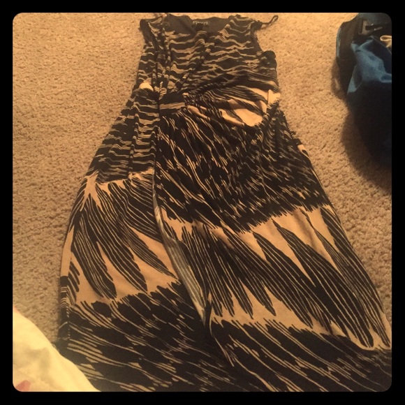 Black and beige cocktail dress