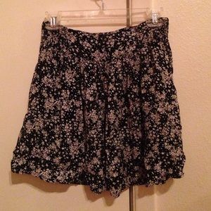 Black & White Floral Skirt
