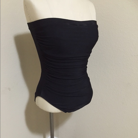 *SOLD* Miraclesuit- black strapless one piece