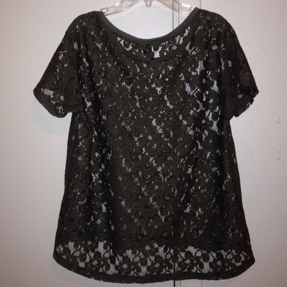 See-through Floral Green Top - Picture 4 of 4