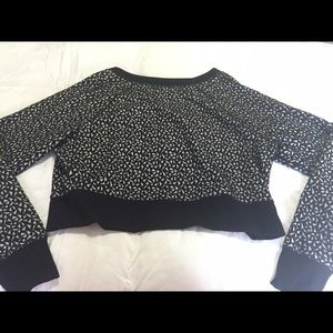 Knit Geometric Pattern Cropped Sweater