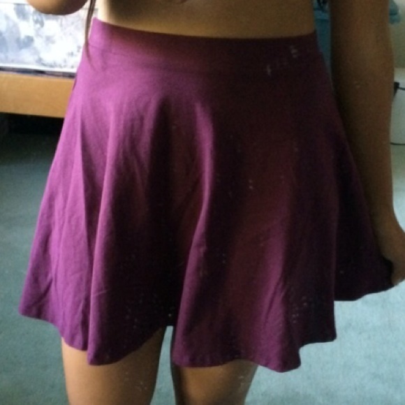 Burgundy Skater Skirt