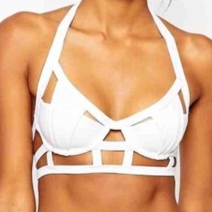 Sale!Sexy 36C strappy caged bralette or bikini top