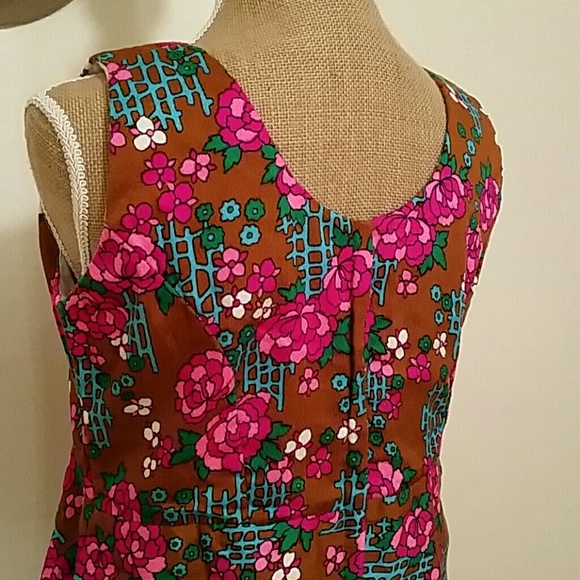 RESERVED HP 1/15!! Floral Brown Vintage Maxi Dress - Picture 4 of 4