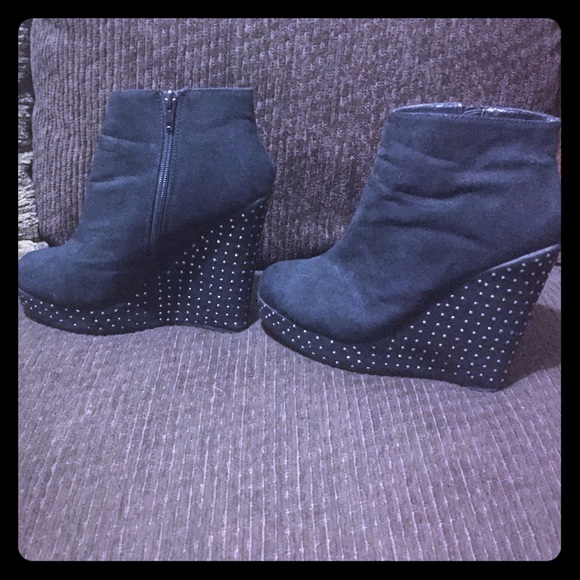 Black zip up booties