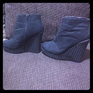 Black zip up booties