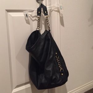 Faux leather black purse