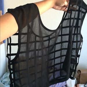 Sheer caged back LF shirt