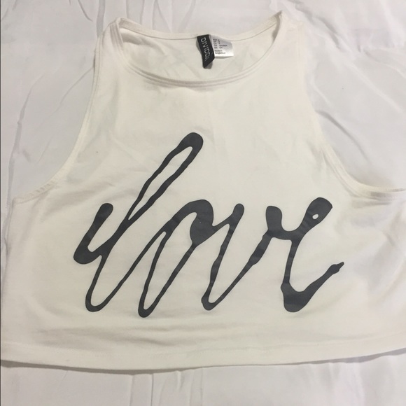 H&M Cropped Halter "LOVE" Top