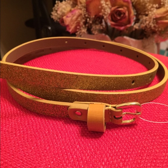 Sparkly Yellow Slim Belt