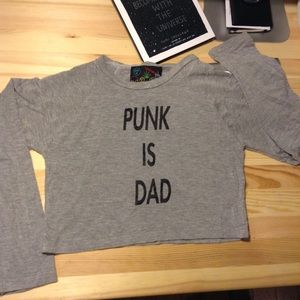 O MIGHTY punk is dad raglan crop top