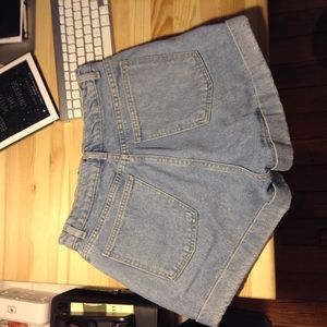 American Apparel Light Denim High Waisted Shorts