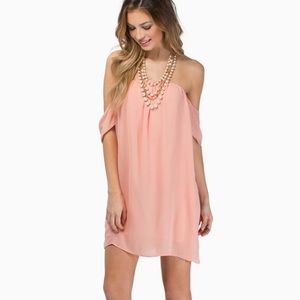 Never worn light pink off the shoulder Tobi dress