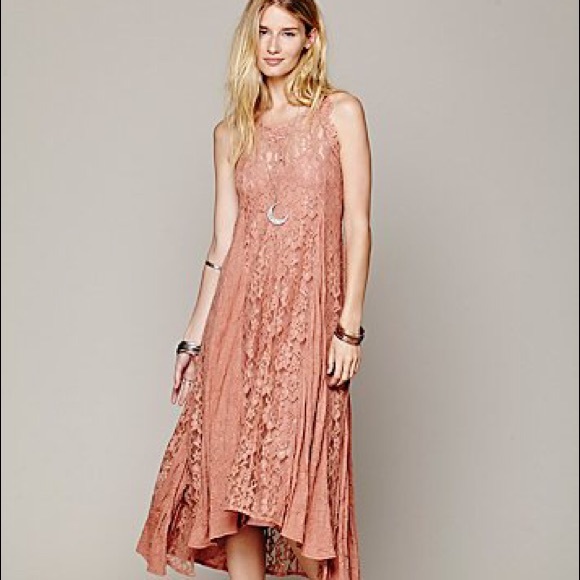 Free People Floral lace maxi dress. M/6-8