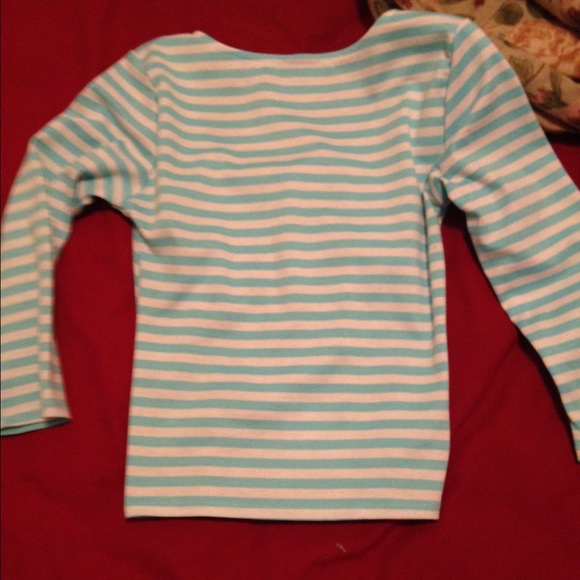 Blue n white zipper crop top - Picture 2 of 3