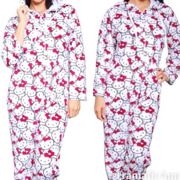 Hello Kitty Other - Hooded Hello Kitty Footie PJs