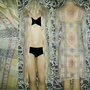 Long cardigan with print