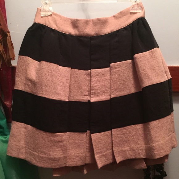 BCBGeneration Black and Cream Skirt Stripes
