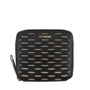Joy Gryson - Perforated French Wallet - Black Zip