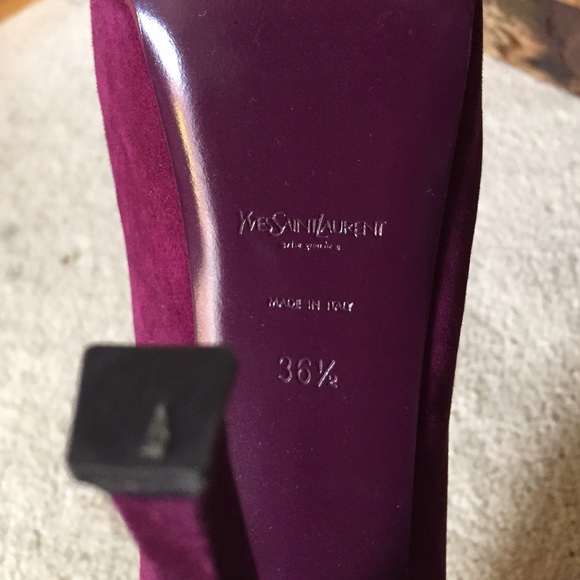 Yves Saint Laurent YSL Purple Suede Tribtoo Pumps - Picture 3 of 3
