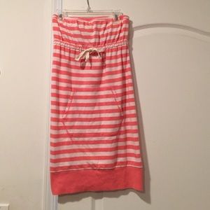 Pink and white beach coverup