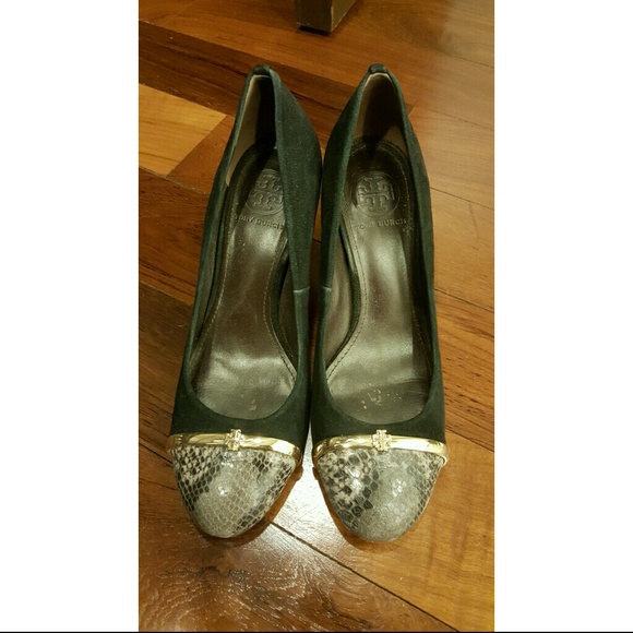 Tory Burch Suede Pacey Pump (Black / Coco) - Picture 1 of 4