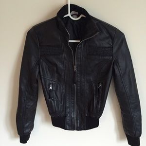 BCBG Black  Leather Jacket