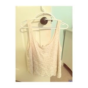 Lace crop tank with zipper detail
