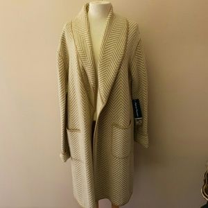 NWT RENA ROWAN LADIES LARGE LONG WOOL SWEATER