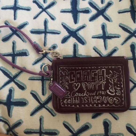 Authentic Coach purple wristlet