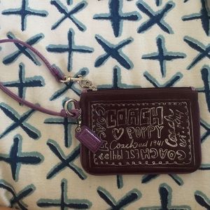 Authentic Coach purple wristlet